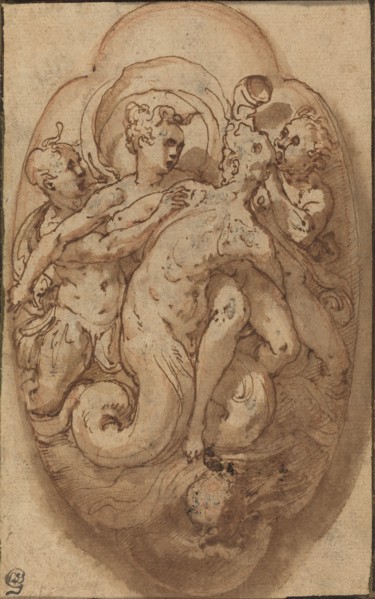 Mythological Figures, c. 1561. Creator: Taddeo Zuccaro.