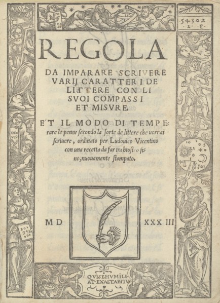 Regola da imparare scrivere varii caratteri de littere con li suoi compassi et misure..., 1533. Creators: Ugo da Carpi, Ludovico Arrighi.