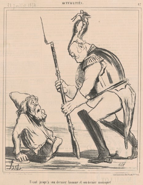 Usant jusqu'a son dernier homme et son dernier mousquet, 19th century.  Creator: Honore Daumier.