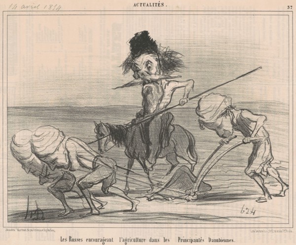 Les Russes encourageant l'agriculture, 19th century. Creator: Honore Daumier.