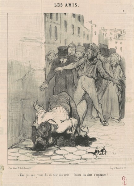 Mais pis que j'vous dis qu' c'est des amis ..., 19th century. Creator: Honore Daumier.