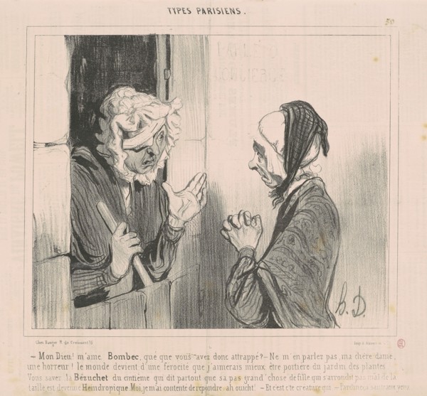 Mon Dieu! M'ame Bombec qué que vous avez attrapé?, 1842. Creator: Honore Daumier.