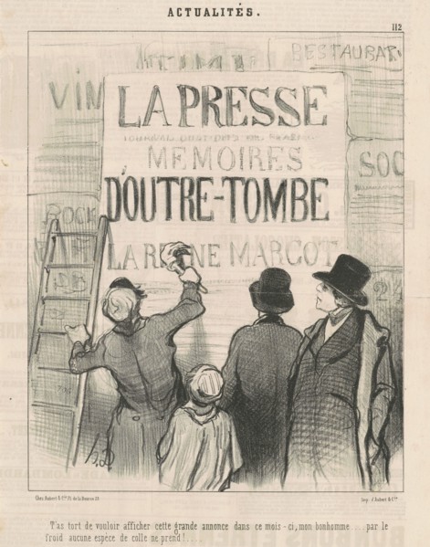 T'as tort de vouloir afficher cette cette grande annonce ..., 19th century. Creator: Honore Daumier.