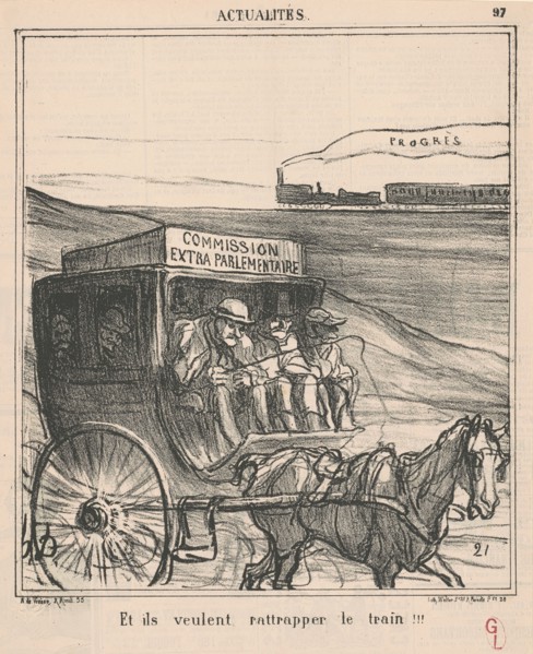 Et ils veulent rattraper le train!!!, 19th century. Creator: Honore Daumier.