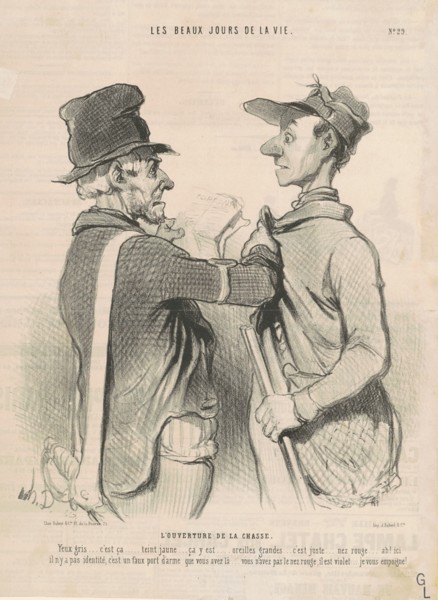 L'ouverture de la chasse, 19th century. Creator: Honore Daumier.