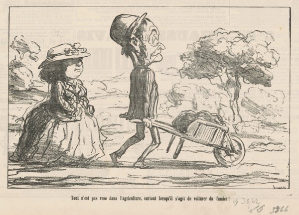 Tout n'est pas rose dans l'agriculture ..., 19th century. Creator: Honore Daumier.