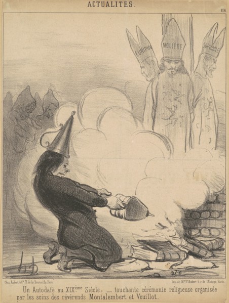 Un autodafé au XIXe siècle, 19th century. Creator: Honore Daumier.