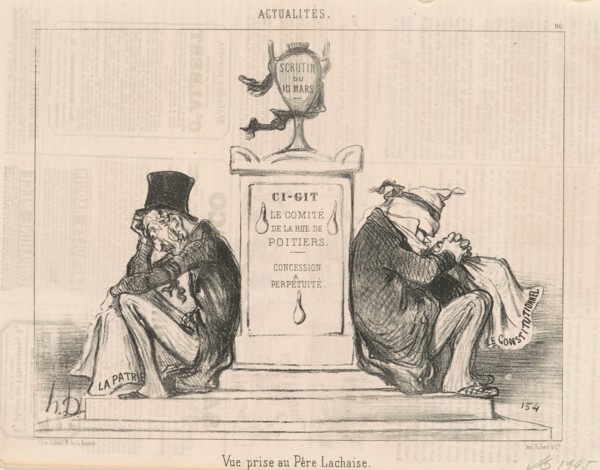 Vue prise au Père Lachaise, 19th century. Creator: Honore Daumier.