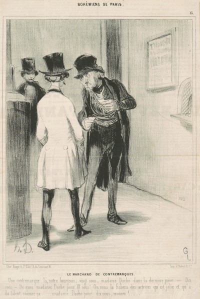 Le marchand de contremarques, 19th century. Creator: Honore Daumier.