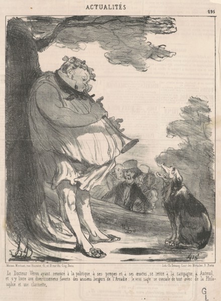 Le Docteur Véron ayant renoncé à la politique...à Auteuil...., 1852.  Creator: Honore Daumier.