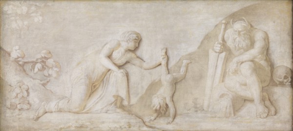 Thetis Immersing her Infant Son Achilles in the River Styx to Make him Invulnerable, 1794-1798. Creator: Nicolai Abraham Abildgaard.