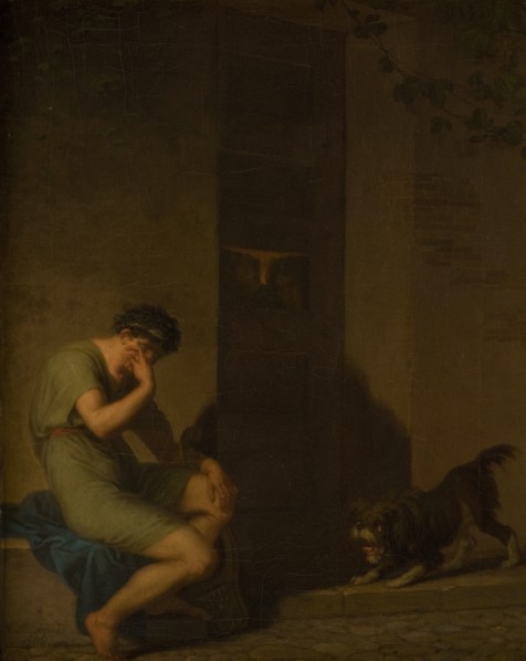 Tibullus Lamenting outside the Door of his Beloved, 1808. Creator: Nicolai Abraham Abildgaard.