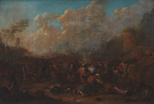 Cavalry Skirmish at a Fortress, 1693-1733. Creator: Karel Breydel.