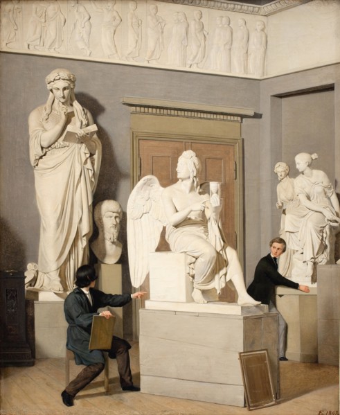 The Plaster Cast Collection in the Royal Academy of Fine Arts, 1843. Creator: Julius Exner.