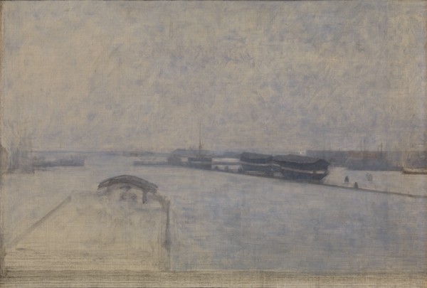 The Harbour of Copenhagen seen from Kvæsthusgade, 1908. Creator: Vilhelm Hammershøi.