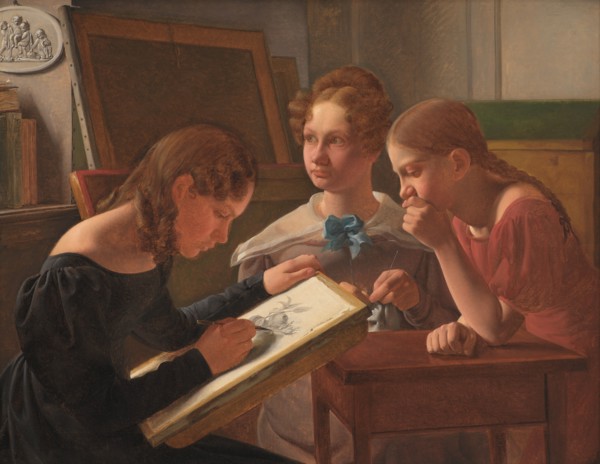 Three Young Girls. The Artist's Sisters: Alvilde, Ida and Henriette, 1827. Creator: Constantin Hansen.