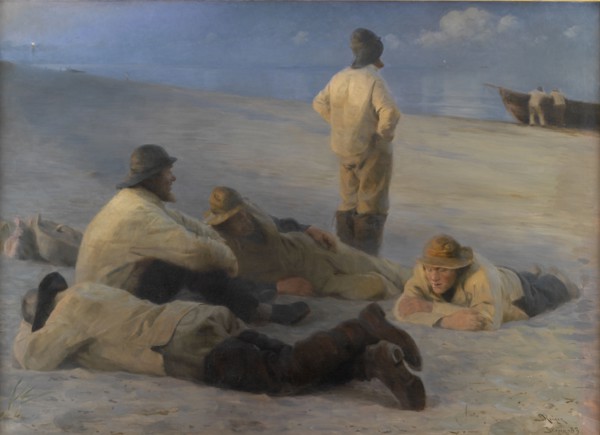 Fishermen at Skagen Beach, 1883. Creator: Peder Severin Kroyer.