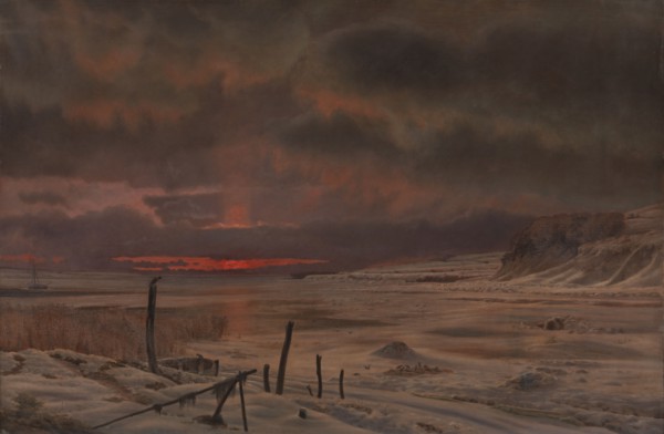 A Winter's Evening by a Danish Fiord, 1875. Creator: Vilhelm Kyhn.