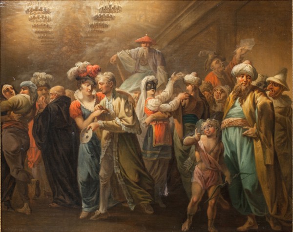 Masquerade. Intermedium; Holberg Gallery. Scenes from Ludvig Holberg's comedies, 1813. Creator: Christian August Lorentzen.