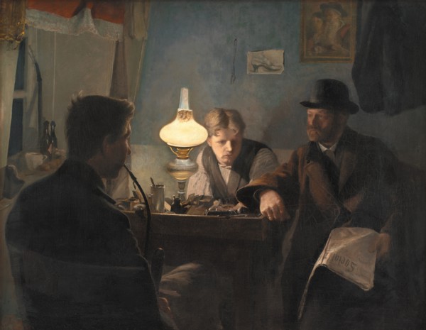 A Visit to a Cobbler's Workshop;A Visit to the Shoemaker's Shop, 1885. Creator: Laurits Andersen Ring.
