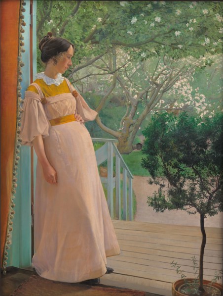 At the French Windows. The Artist's Wife, 1897. Creator: Laurits Andersen Ring.