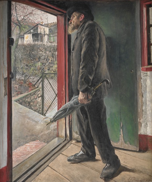 Has it Stopped Raining?;Looking Out for the Weather, 1922. Creator: Laurits Andersen Ring.