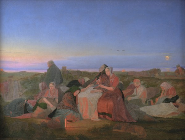 Midsummer's Eve. Sick People Asleep upon the Grave of St. Helena at Tisvilde, 1847. Creator: Jorgen Sonne.