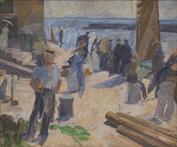 The Mail Boat Arriving, Christianso, 1920. Creator: Edvard Weie.