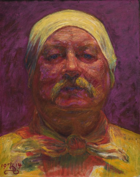 Self-portrait by Lamplight, 1914. Creator: Kristian Zahrtmann.
