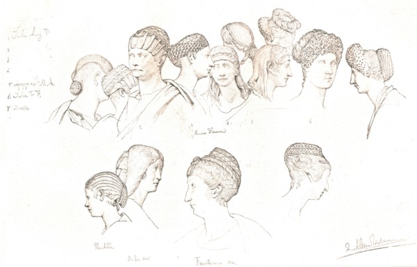 'Studies of Roman Headdresses in the Uffizi Museum Florence', c1880-83. Creator: Sir Lawrence Alma-Tadema.
