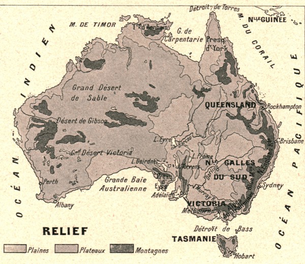 ''Australie Relief; Les Terres Du Pacifique', 1914. Creator: Unknown.