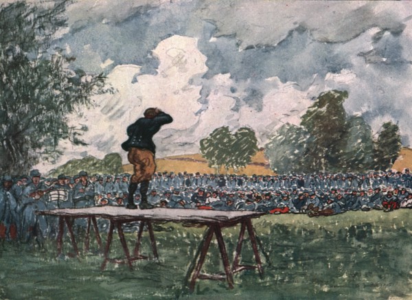 'Sur le front d'artois - Feuilles d'Album de Jean Lefort; Matinee recreative', 1915 (1916). Creator: Jean Lefort.