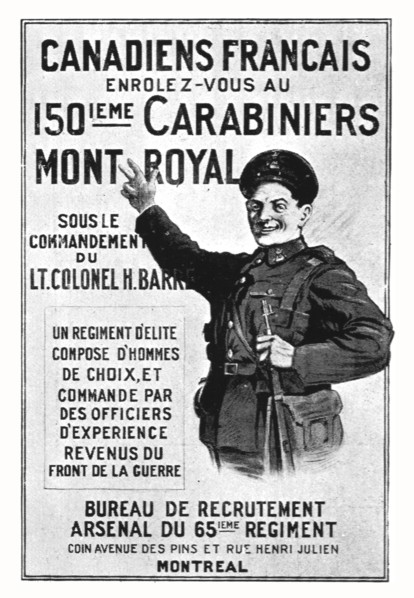 'L'effort Canadien; Un appel, par affiche, Aux Canadiens francais', 1914. Creator: Unknown.