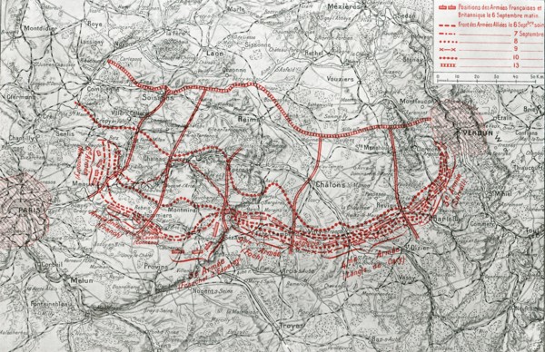 ''La Bataille de la Marne; Le mouvement de la bataille du 6 au 13 septembre', 1914. Creator: Unknown.