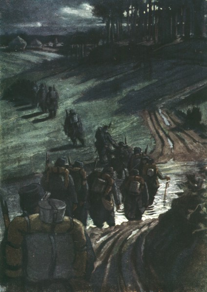 ''Le chemin de la tranchee; un gue', 1915. Creator: Unknown.