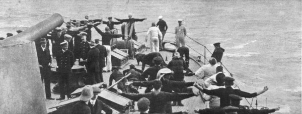 ''La fin de L' "Emden"; La captivite du personnel de "Emden" a bord du "Sydney"', 1914. Creator: Unknown.