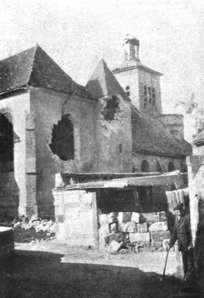 ''Les Combats Devant Soissons; L'eglise de Crouy', 1915. Creator: Unknown.
