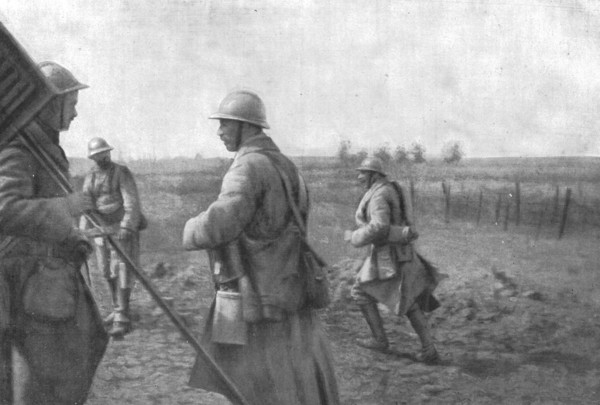 'L'attaque du 4 septembre entre Chilly et Chaulnes; 2 h. 25. --L'attaque a atteint..., 1916. Creator: Unknown.