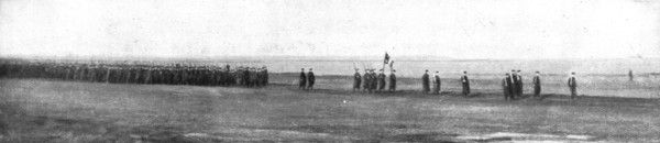 'Le Drapeau des Fusiliers Marins; Le defile de la brigade', 1915. Creator: Unknown.