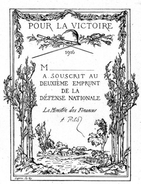 'Les affiches illustrees du deuxieme emprunt; Le certificat que recevront les souscripteurs', 1916. Creator: Unknown.