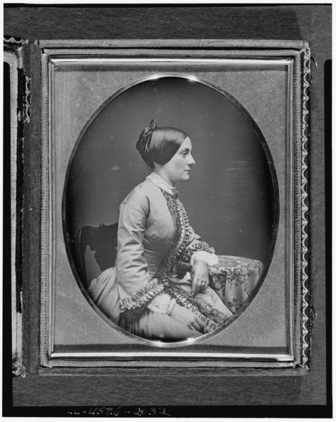 Ann Minerva "Nannie" Rodgers Macomb, three-quarter length portrait..., ca. 1850. Creator: Unknown.