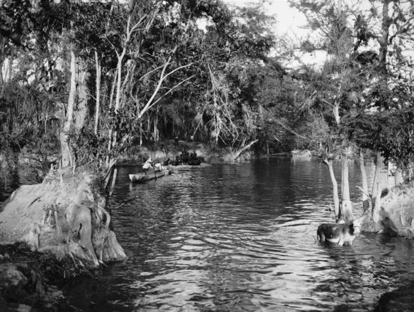 Ferry at Puente Real, between 1880 and 1897. Creator: William H. Jackson.