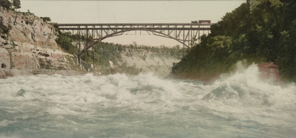 Niagara, river and cantilever bridge, ca 1900. Creator: Unknown.
