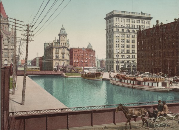 Erie Canal at Salina Street, Syracuse, ca 1900. Creator: Unknown.