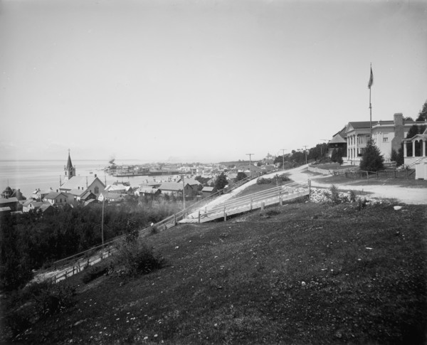 Town from the east end, Mackinac Island, The, between 1880 and 1899. Creator: Unknown.
