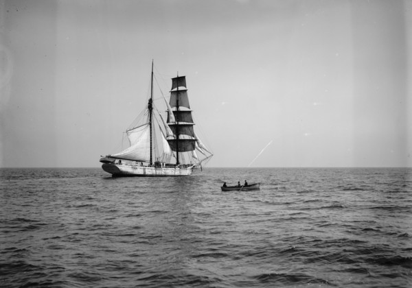 Starting on her cruise after dropping pilot, 1903. Creator: Unknown.