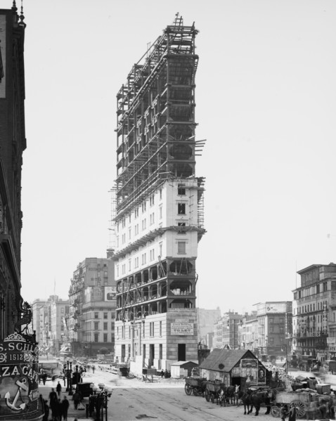 Times Building under construction, New York, N.Y., ca 1904. Creator: Unknown.