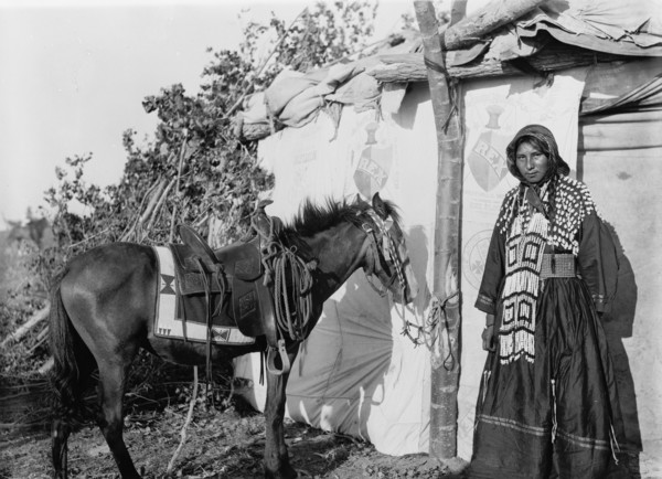 Irene Rock, an Assinaboine [sic] schoolgirl at Fort Belknap, c1907. Creator: Unknown.