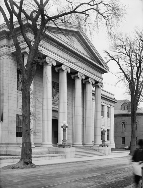 Entrance to new probate house, Salem, Mass., between 1909 and 1920. Creator: Unknown.