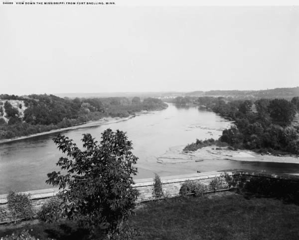 View down the Mississippi from Fort Snelling, Minn., between 1880 and 1899. Creator: Unknown.